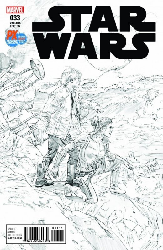STAR WARS #33 (2017) MIKE MAYHEW | SDCC | LTD 5000 | BLACK & WHITE SKETCH