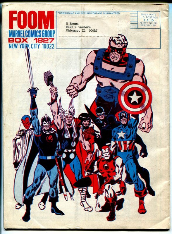FOOM 1973-early Marvel Comics fanzine-Spider-man infinity cover-Bull Pen Pros-VG 