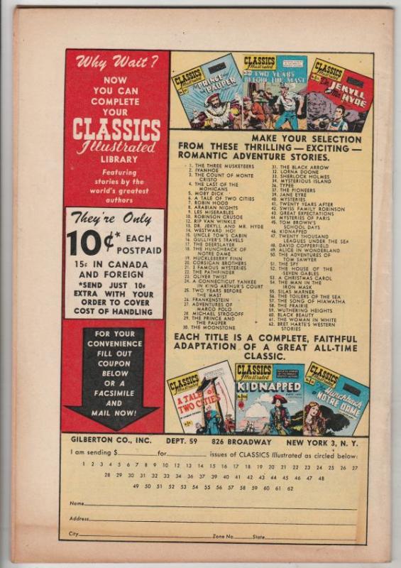 Classics Illustrated #37 (Aug-49) FN/VF+ High-Grade 