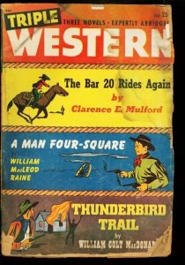 TRIPLE WESTERN 1947 FALL HOPALONG CASSIDY  PULP  BAR 20 P/FR