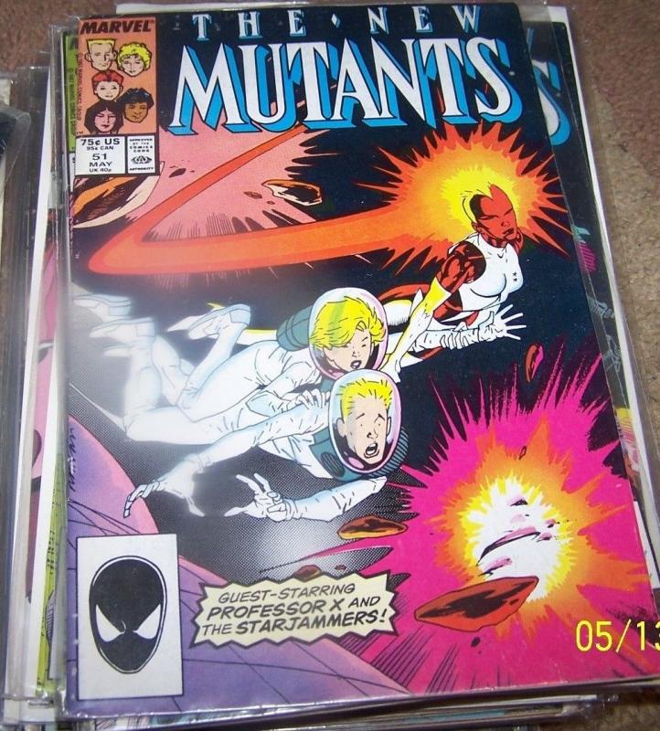 NEW MUTANTS  # 51 1987, Marvel star jammers professor x binary captain marvel ms 