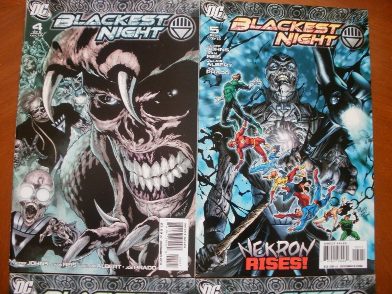 6 Near-Mint DC Comic BLACKEST NIGHT #2 #3 #4 #5 #7 #8 (2009) Green Black Lantern