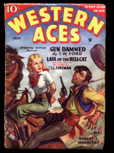 Western Aces 7/1935-Raphael DeSoto cover art-Pulp Magazine