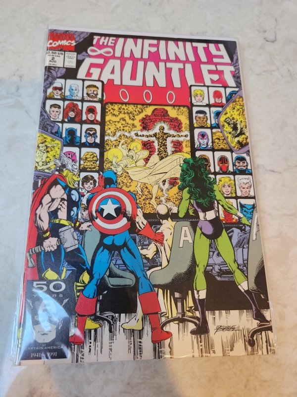 The Infinity Gauntlet 2 Direct Edition 1991 Comic Books Copper Age Marvel Adam Warlock