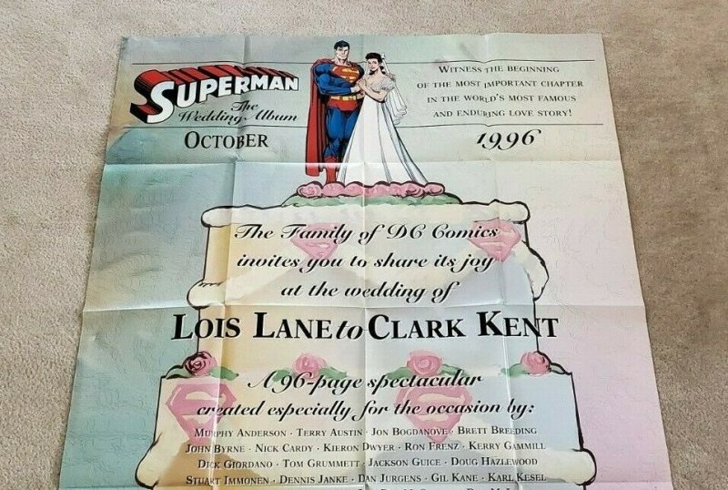 SUPERMAN: THE WEDDING ALBUM (1996 Series) #1 DC Poster 50 x 41 NM+ (C9) 