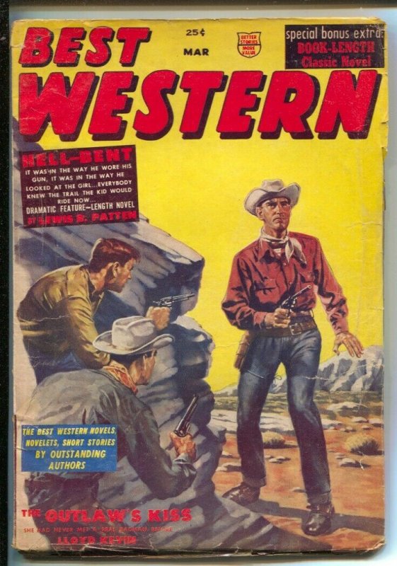 Best Western 3/1956-Red Circle-Gun fight cover-Tape inside cover-Violent West...