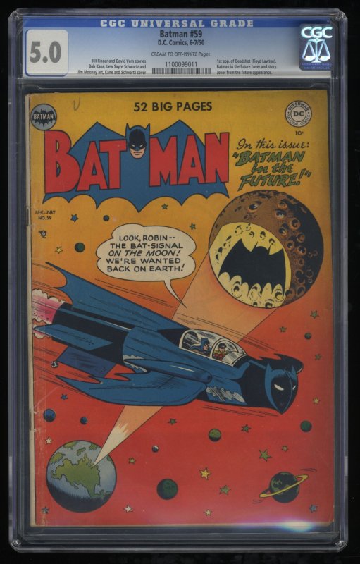 Batman #59 CGC VG/FN 5.0 Cream To Off White 1st Deadshot!