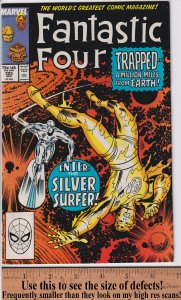 FANTASTIC FOUR #325 (Apr 1989) VF+ 8.5, white. Great Silver Surfer cover!
