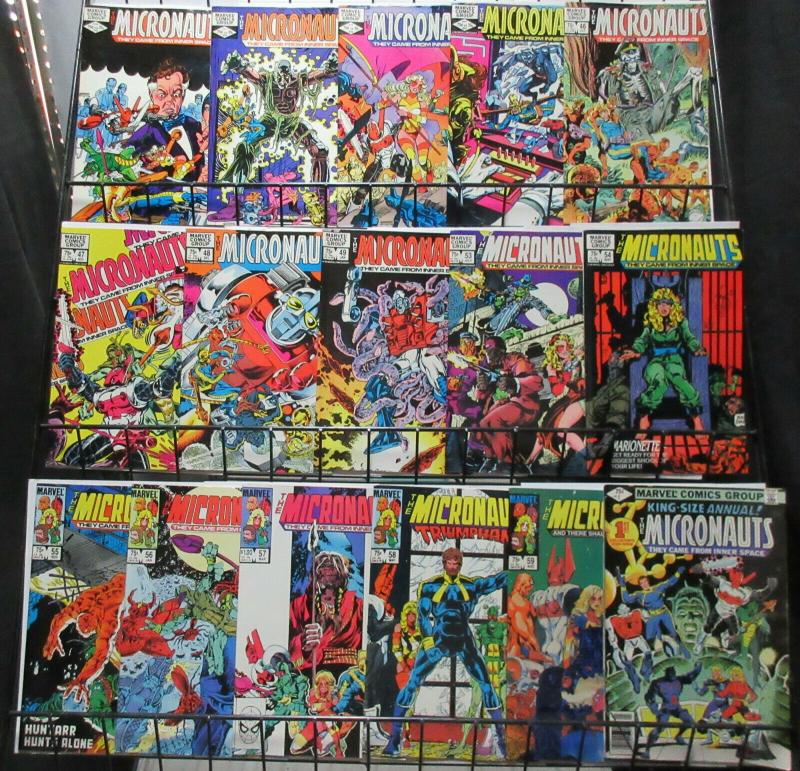 Micronauts (Marvel 1980-84) #21-59 Lot of 36Diff Michael Golden Kelley Jones ++