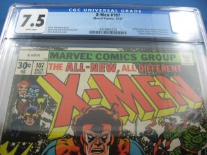 UNCANNY X MEN 107 CGC 7.5  MARVEL WHITE PAGES STARJAMMERS 1977