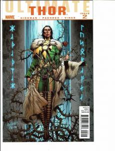 2 Ultimate Thor Marvel Comic Books # 1 2 Loki Odin Asgard Hammer Pacheco TW40