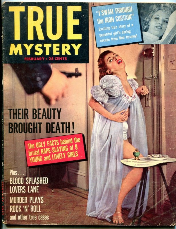 True Mystery Magazine February 1957- Murder Plays Rock n Roll VG