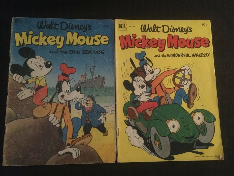 MICKEY MOUSE Four Color #411, 427 Low Grade Copies 