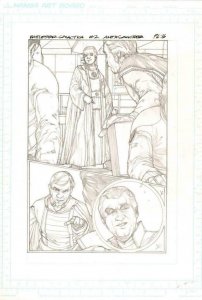 Battlestar Galactica #2 pg 16 Original Pencil art  ALEX SANCHEZ  Commander Adama 