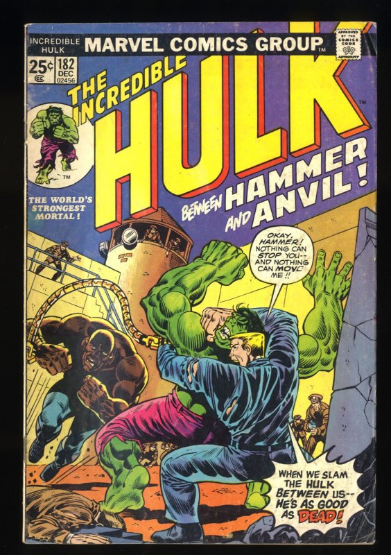 Incredible Hulk #182 VG 4.0 with MVS! 2nd Appearance Full Wolverine!