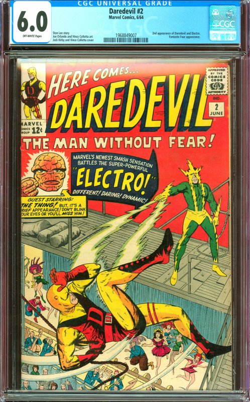 Daredevil #2 CGC Graded 6.0 2nd Daredevil & Electro