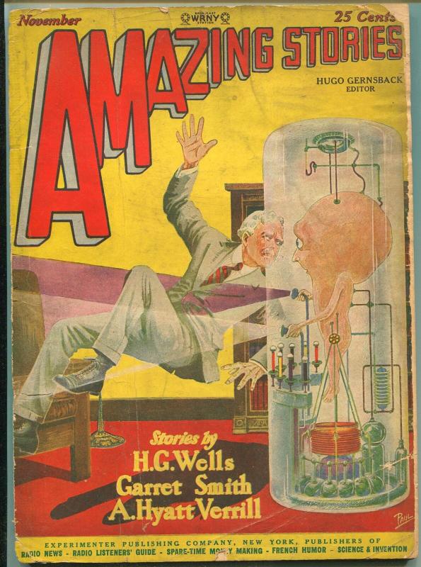 AMAZING STORIES NOVEMBER 1927-H.G. WELLS-FRANK R. PAUL-G- 