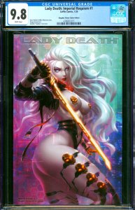 Lady Death Imperial Requiem #1 Kendrick Lim Throat Cutter Ed. Coffin CGC 9.8