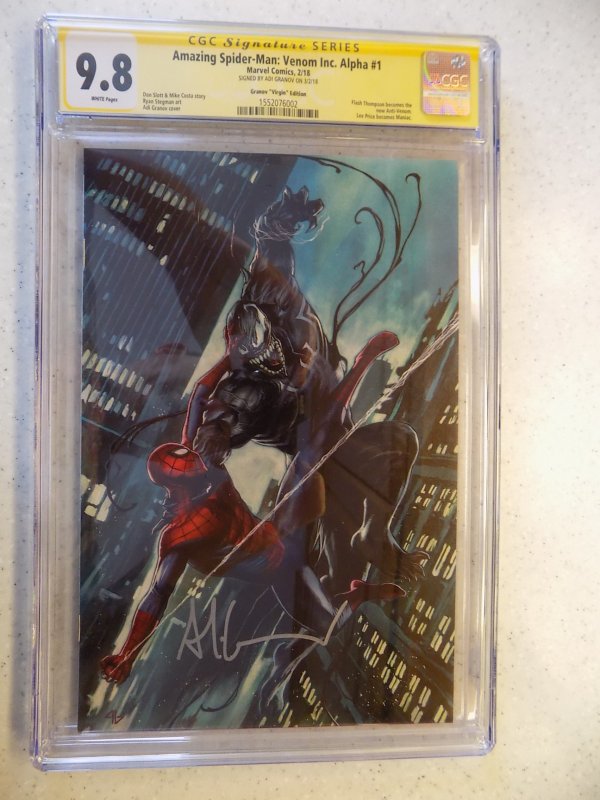 AMAZING SPIDER-MAN : VENOM INC. ALPHA # 1 MARVEL CGC 9.8 SIGNED ADI GRANOV MOVIE