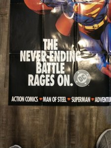 Superman is Back 1993 Never Ending Battle Man of Steel DC Comics PROMO Poster 