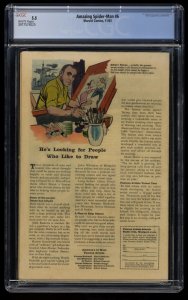 Amazing Spider-Man #6 CGC FN- 5.5 White Pages 1st Lizard!