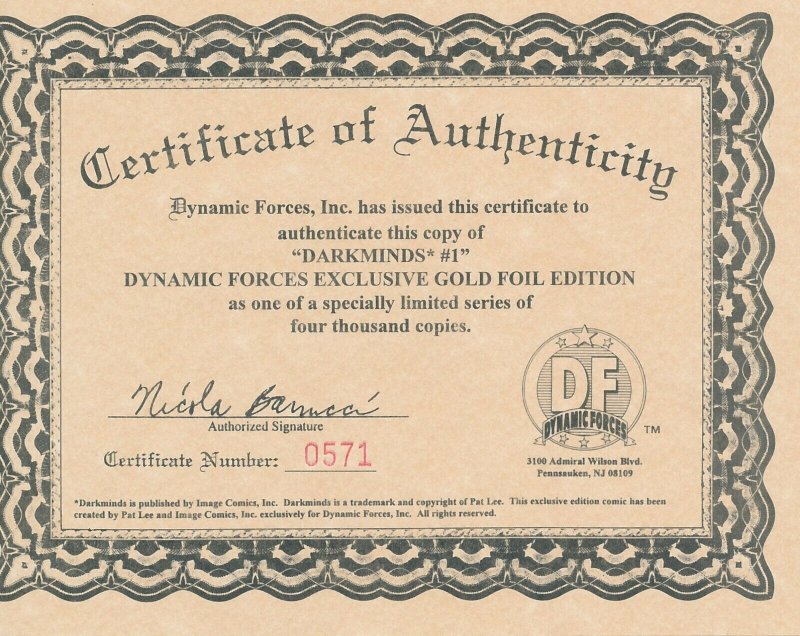 Darkminds #1 1998 Gold Foil Edition Image Comics EB204