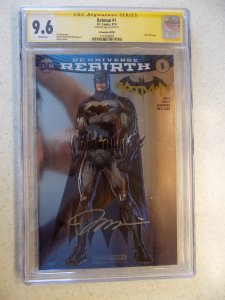 BATMAN # 1 REBIRTH FOIL CONVENTION EDITION SIGNED BY JIM LEE CGC 9.6