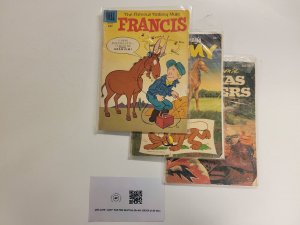 3 Dell Comics #698 Francis + #537 Stormy + #1021 Texas Rangers 81 TJ6