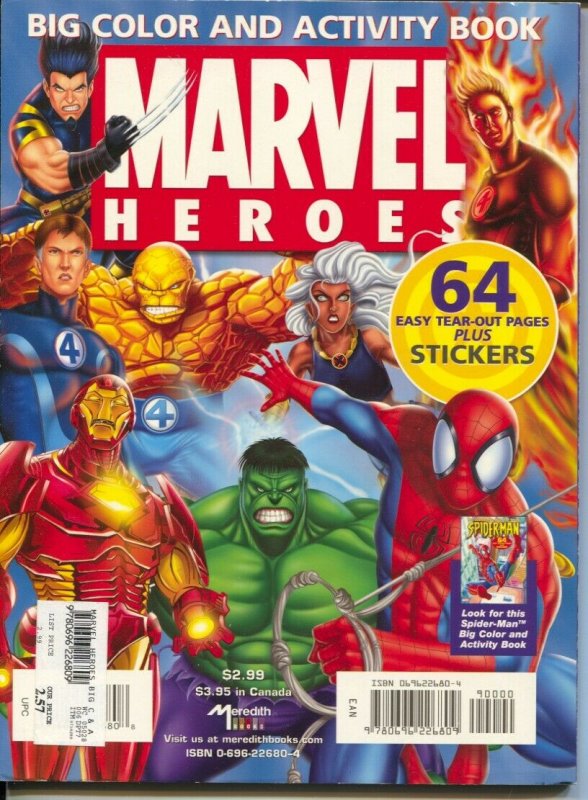 Marvel Heroes Big Color and Activity Book 2005-Meredith Books-1st edition-Hul...