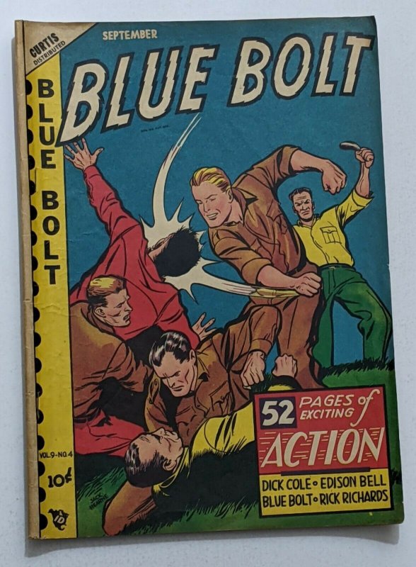 Blue Bolt Vol. 9 No. 4 (Sept 1948, Curtis) VG+ 4.5  