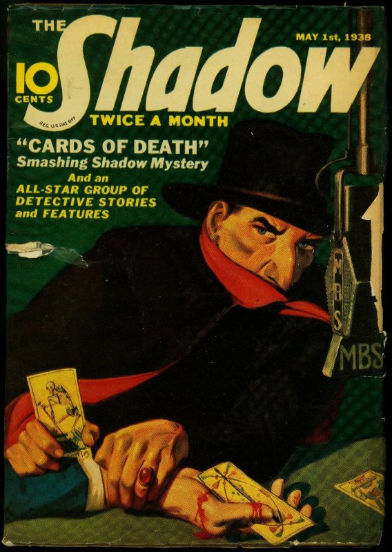 The Shadow Pulp May 1 1938- Cards of Death- Maxwell Grant FR/GD