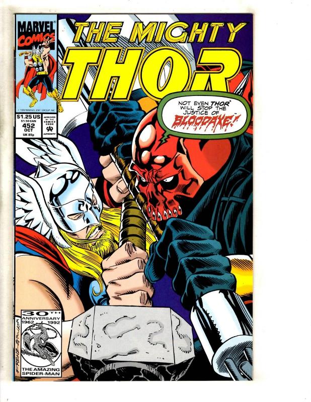 9 Thor Marvel Comic Books # 417 447 450 452 454 455 456 459 462 Odin Hulk SS3