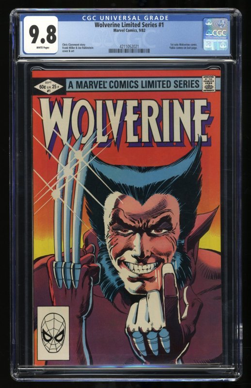 Wolverine (1982) #1 CGC NM/M 9.8 White Pages Limited Frank Miller 1st Solo