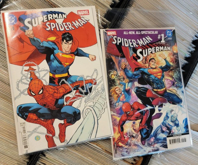 Superman & Spider-man 1 + 2 2nd Print Variant Set Comic Book 2026 - DC Marvel