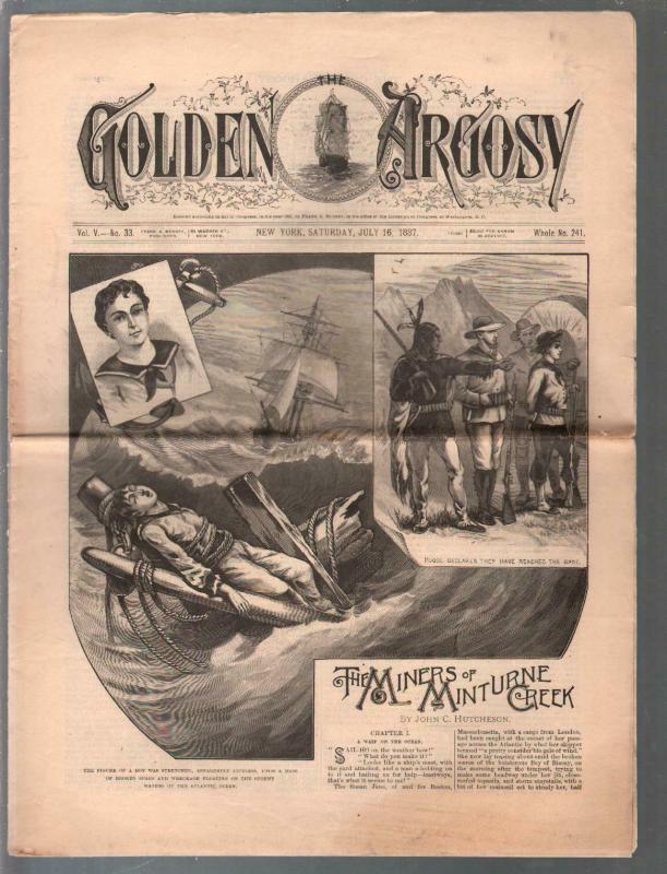 Golden Argosy #241 7/16/1887-Munsey-Argosy precursor-John C Hutcheson-VG