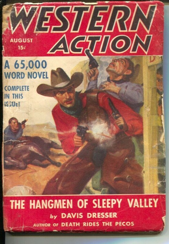 Western Action 8/1941-Double Action-Hangman of Sleepy Valley-violent pulp fic...