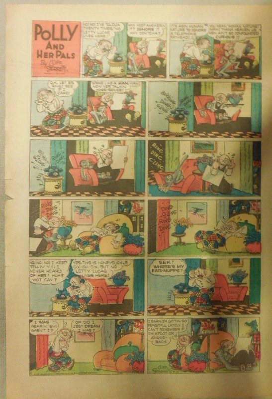 Polly and Her Pals Sunday by Cliff Sterrett from 9/10/1944 Tabloid Size !