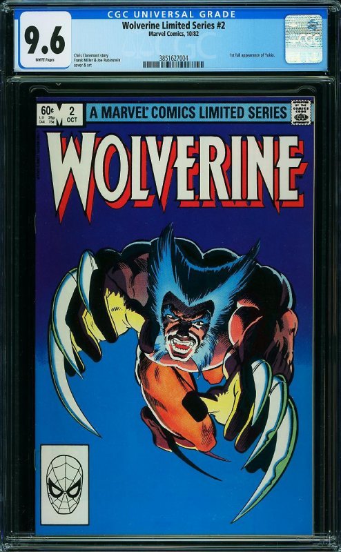 WOLVERINE LIMITED SERIES #2 CGC 9.6 NM+ 1st Solo Title Frank Miller