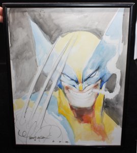 Wolverine Watercolor & Pencil Framed Art by Mark Texeira - Signed - 1994