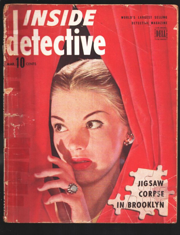 Inside Detective 3/1945Cover Kodachrome by Pagano. Orange grove horror, Jigsa...