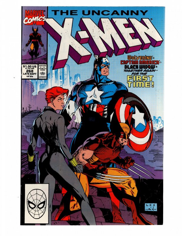 The Uncanny X-Men #268 (NM-) 1990 Jim Lee CAPT AMERICA BLACK WIIDOW / ID#744