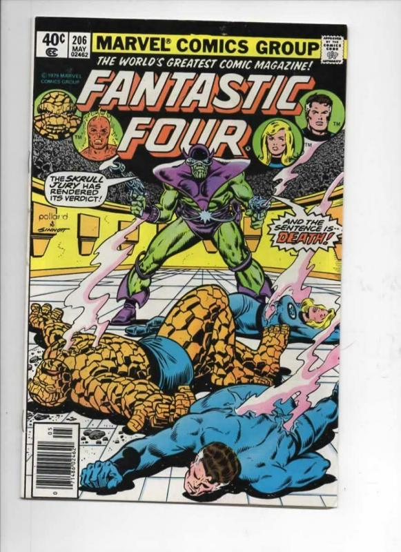FANTASTIC FOUR #206, VF+, Skrull, Sinnott, 1961 1979, Marvel, more FF in store
