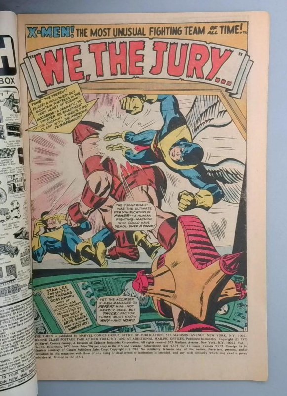 Uncanny X-Men #85 VG+ Marvel 1973 LN1