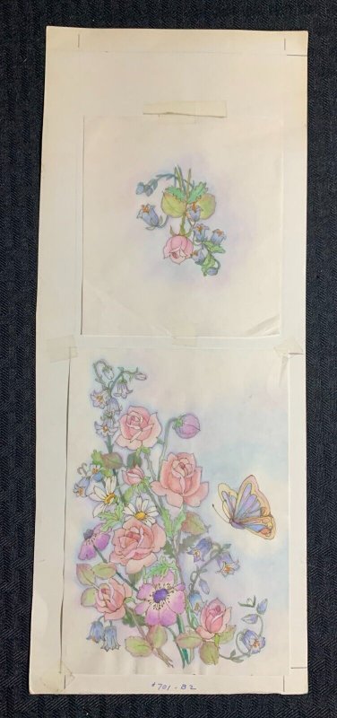 FOR A SPEEDY RECOVERY 2-Panel Flowers & Butterfly 6x14 Greeting Card Art #8056