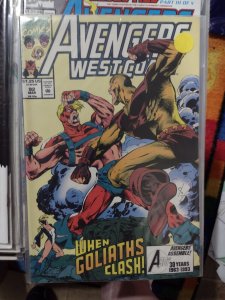 avengers west coast # 92 1993 marvel  spider woman scarlet witch goliath