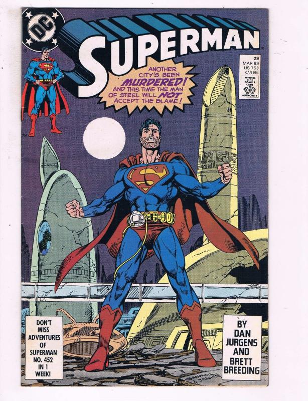 Superman #29 VF DC Comics Comic Book Jurgens 1988 DE13