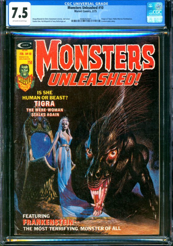 Monsters Unleashed #10 Marvel Comics 1975  CGC 7.5 Origin of Tigra