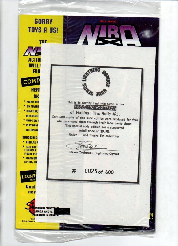 Hellina The Relic #1 B Nude Variant Sealed w/COA - Lightning - 1997 - NM