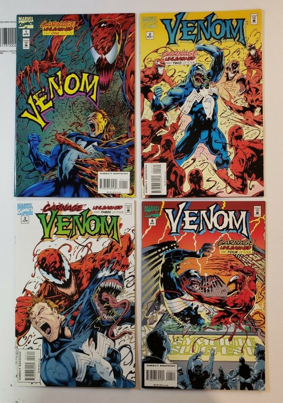 Venom: Carnage Unleashed #1-4 Complete Set Marvel Comics 1995 VF/NM Carnage