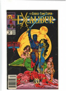 Excalibur #16 VF 8.0 Newsstand Marvel 1989 CrossTime Caper pt5, Davis & Clarmont